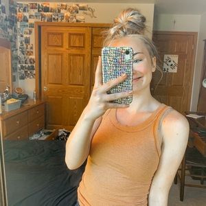 **SOLD**NWT striped halter neckline crop tank top!